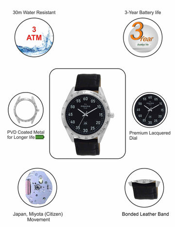 Maxima ATTIVO Men Black Dial Analogue Watch - 62581LMGI